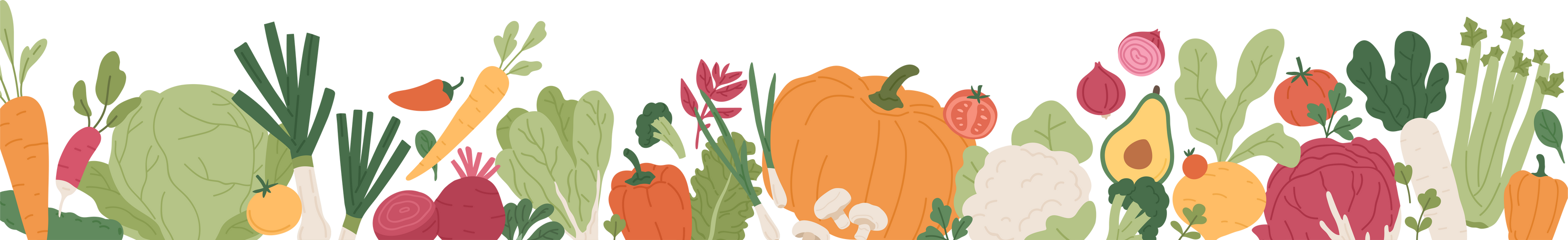 Fresh Vegetables and Greens Border