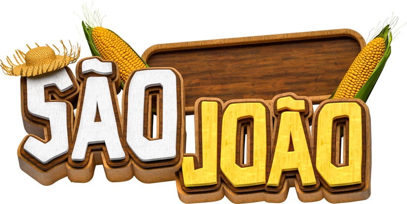 label Saint John in portuguese 3d render realistic