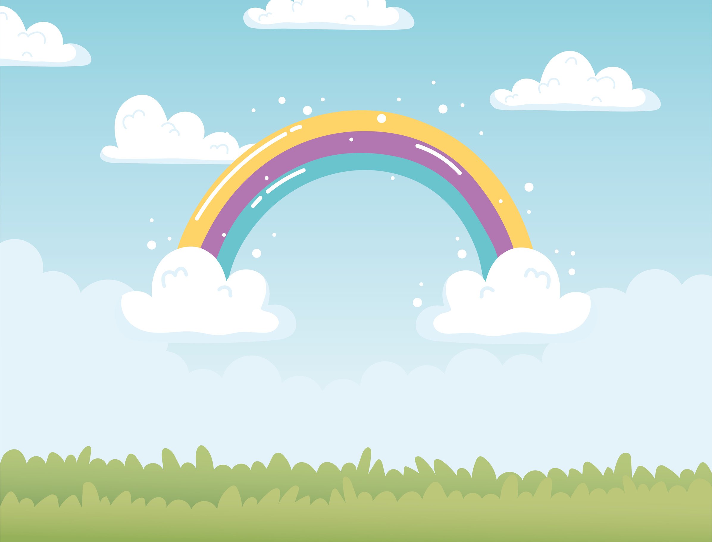 Rainbow Sky Landscape